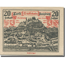 Banknote, Austria, Salzburg Sbg. Land, 20 Heller, Blason 1, 1920, AU(55-58)