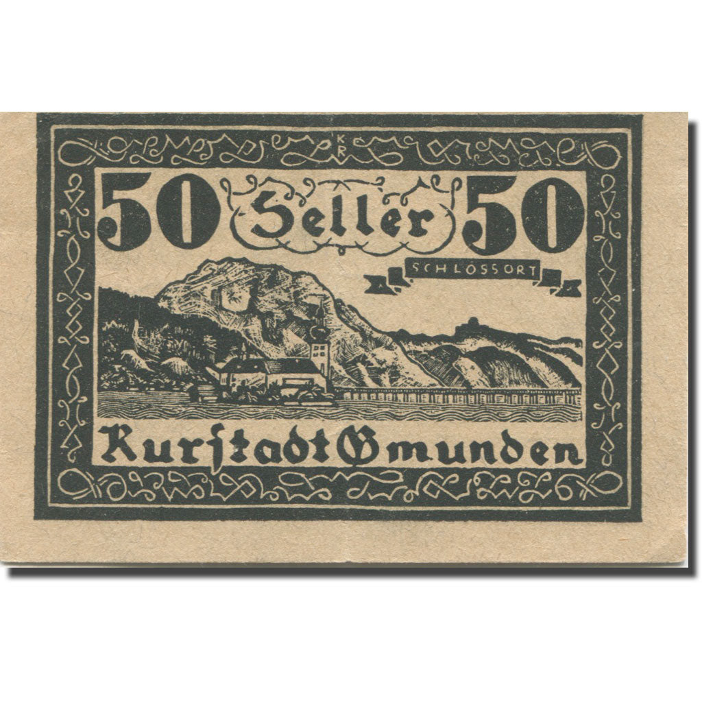 Banknote, Austria, Gmunden O.Ö. Stadt, 50 Heller, Blason 2, 1920, 1920-07-01