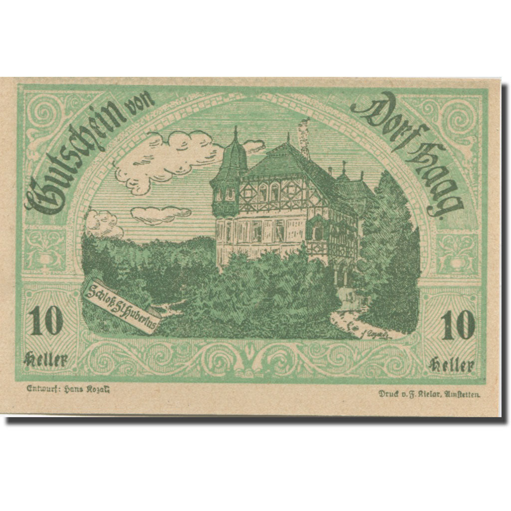 Banknote, Austria, Seitenstetten Dorf N.Ö. Gemeinde, 10 Heller, Batiment, 1920