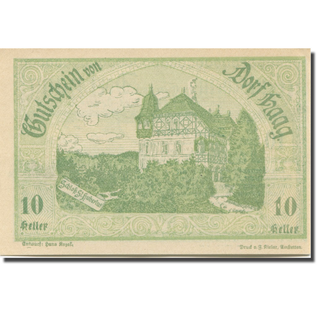 Banknote, Austria, Seitenstetten Dorf N.Ö. Gemeinde, 10 Heller, batiment 1