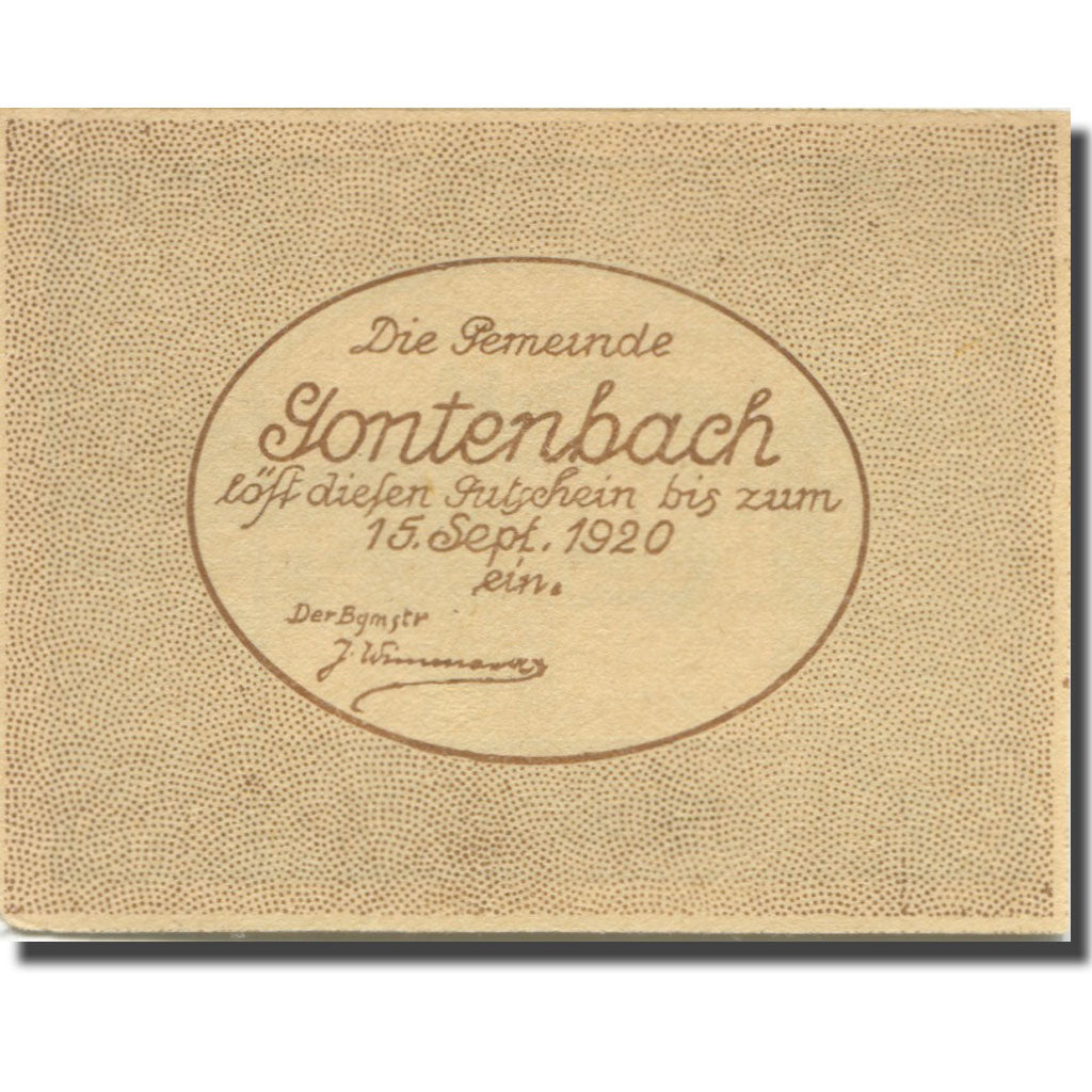 Banknote, Austria, Gontenbach, 50 Heller, Texte 2, 1920, 1920-09-15, AU(55-58)