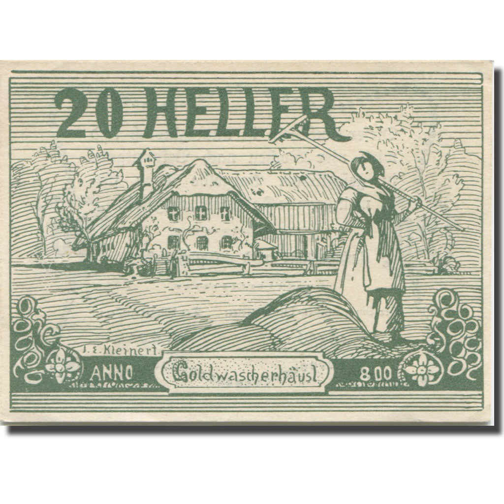 Banknote, Austria, Goldwörth O.Ö. Gemeinde, 20 Heller, Texte, AU(55-58)