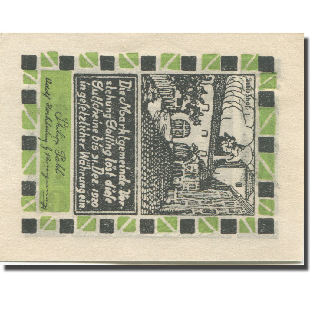 Banknote, Austria, Golling Sbg. Gemeinde, 10 Heller, rue, 1920, 1920-12-31
