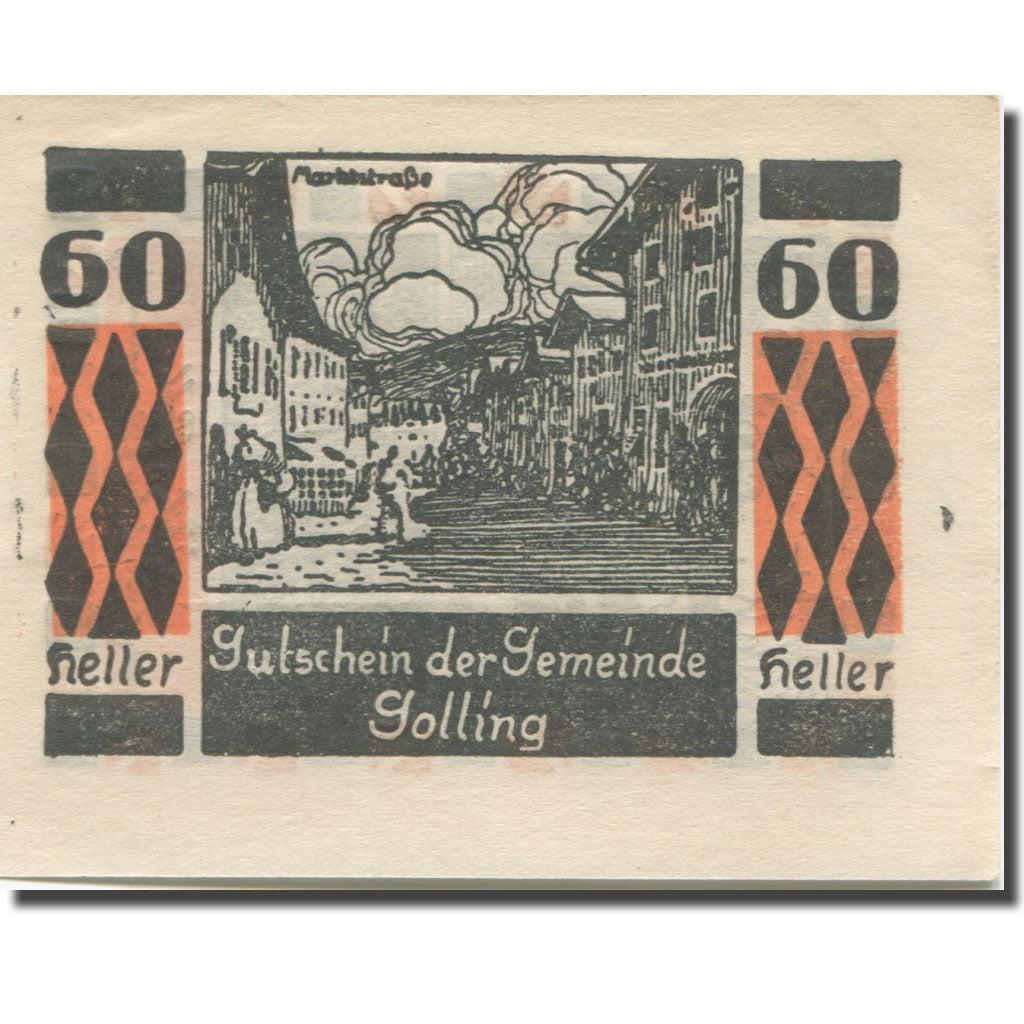 Banknote, Austria, Golling Sbg. Gemeinde, 60 Heller, rue 2, 1920, 1920-12-31