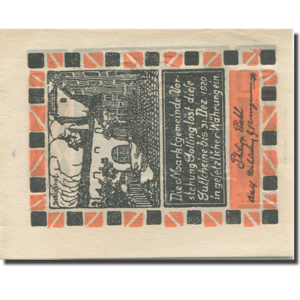 Banknote, Austria, Golling Sbg. Gemeinde, 60 Heller, rue 2, 1920, 1920-12-31
