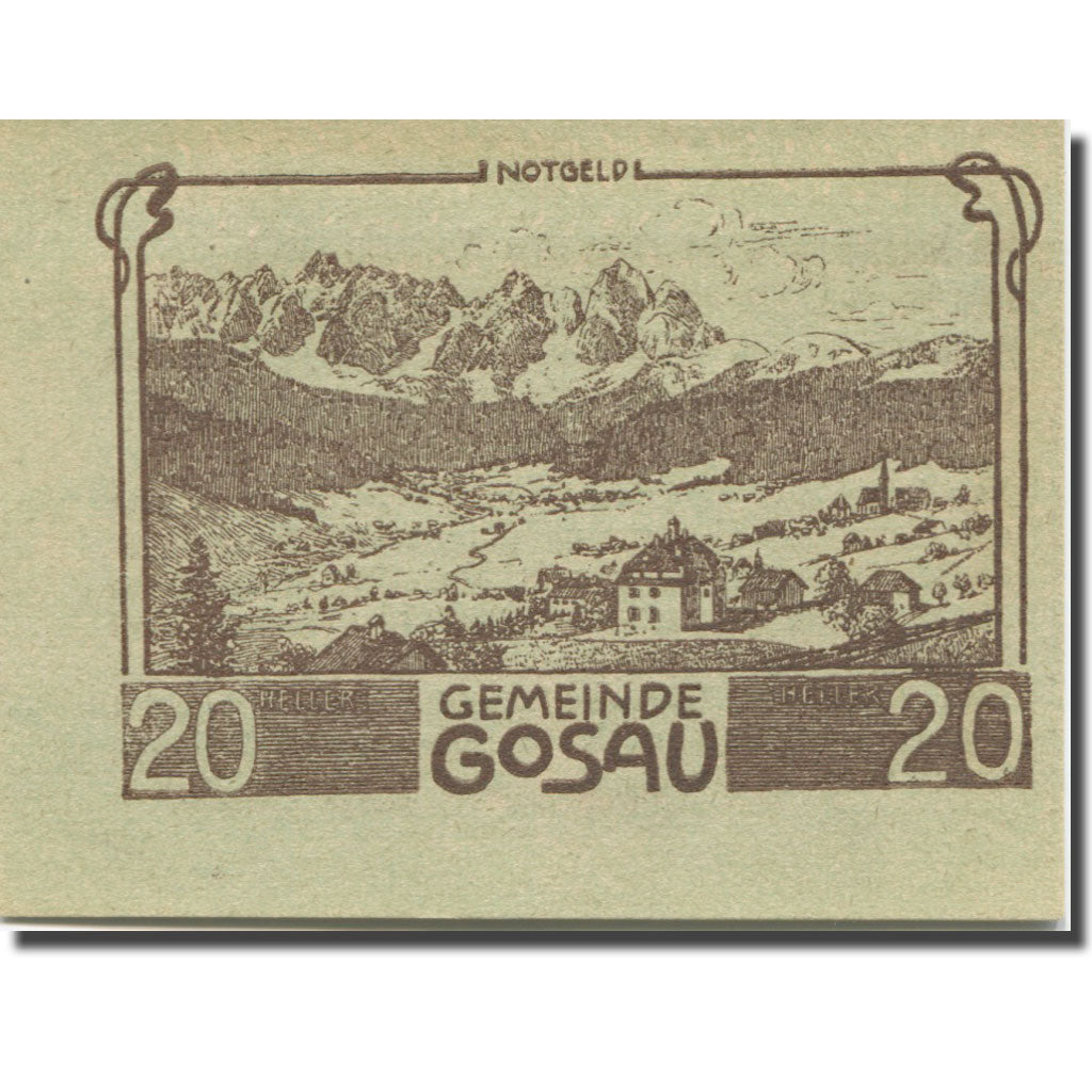 Banknote, Austria, Gosau O.Ö. Gemeinde, 20 Heller, texte 1, 1920, 1920-05-08