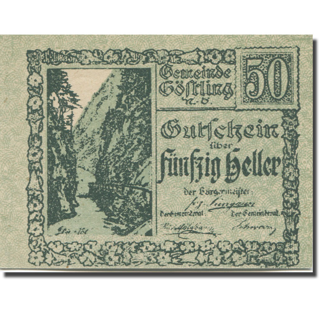 Banknote, Austria, Göstling N.Ö. Gemeinde, 50 Heller, valeur faciale 2