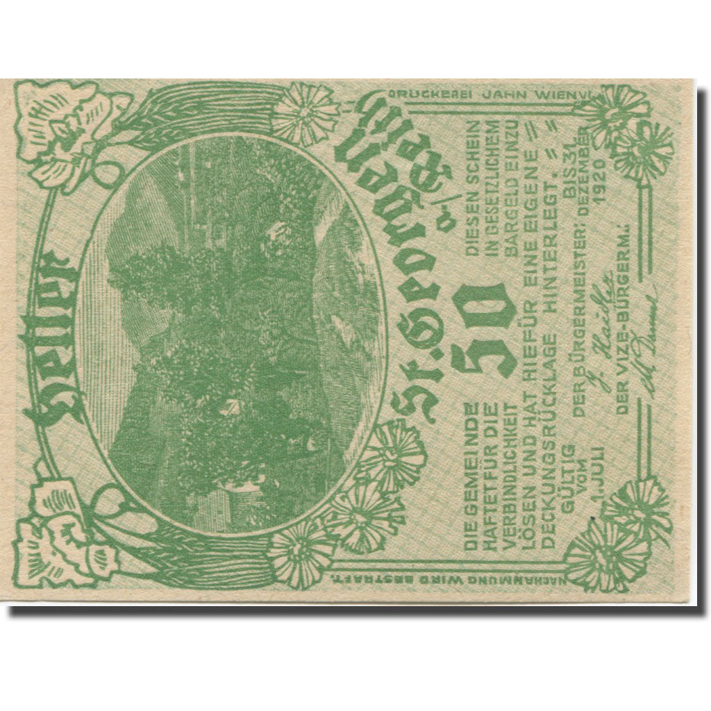 Banknote, Austria, St. Georgen am Reith N.Ö. Gemeinde, 50 Heller, N.D, 1920