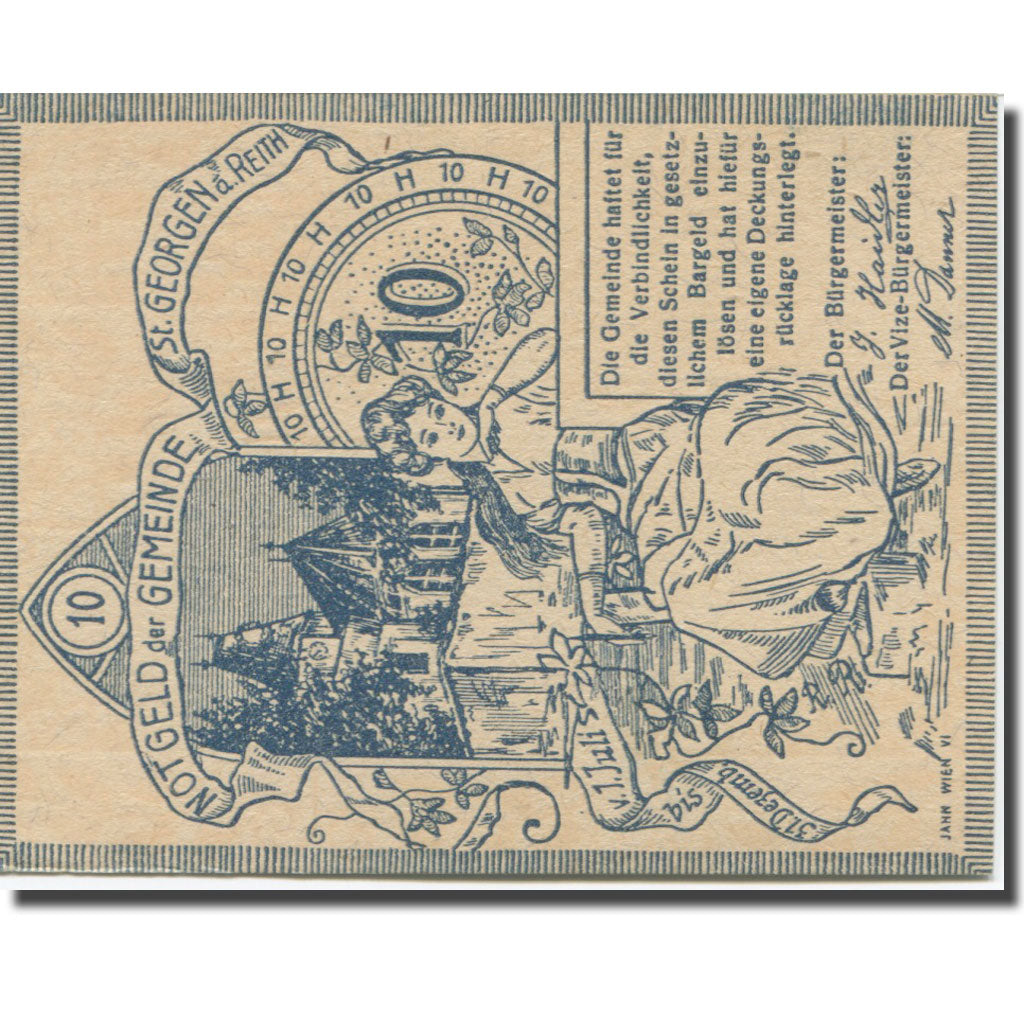 Banknote, Austria, St. Georgen am Reith N.Ö. Gemeinde, 10 Heller, N.D, 1920