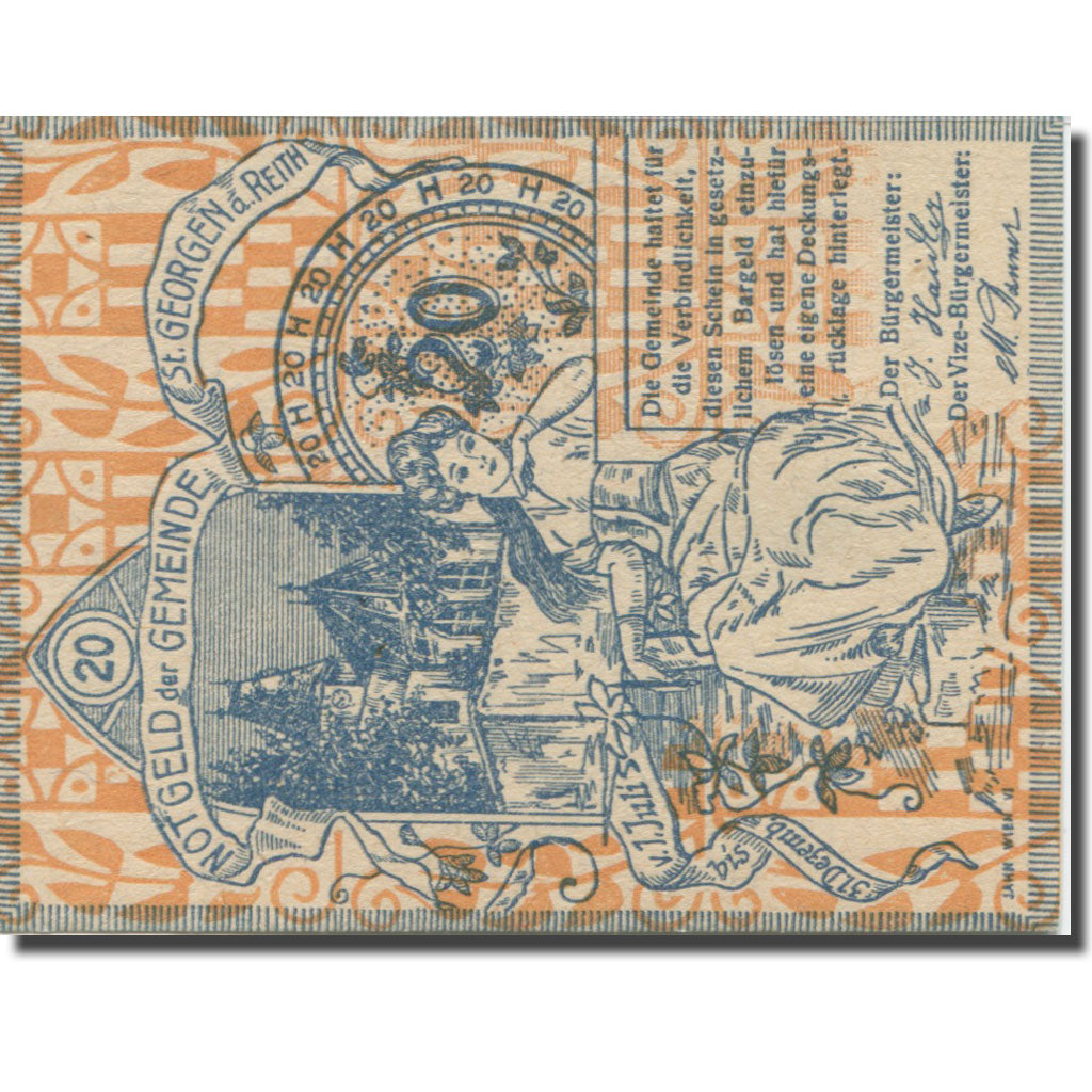 Banknote, Austria, St. Georgen am Reith N.Ö. Gemeinde, 20 Heller, N.D, 1920