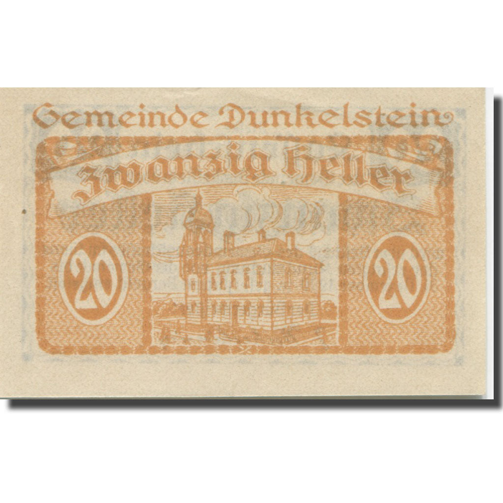 Banconote, Austria, Dunkelstein, 20 Heller, batiment 1, 1920, 1920-12-31, SPL-