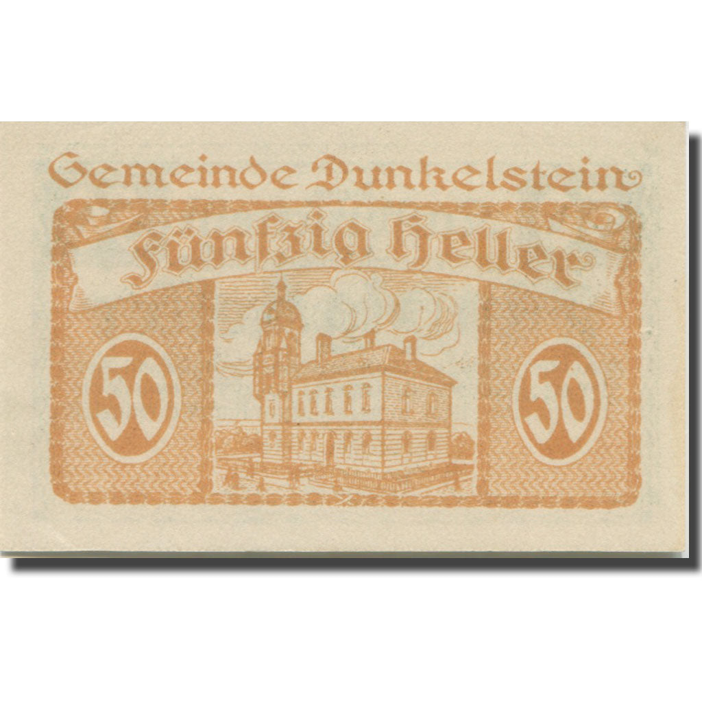 Banknote, Austria, Dunkelstein, 50 Heller, batiment 2, 1920, 1920-12-31