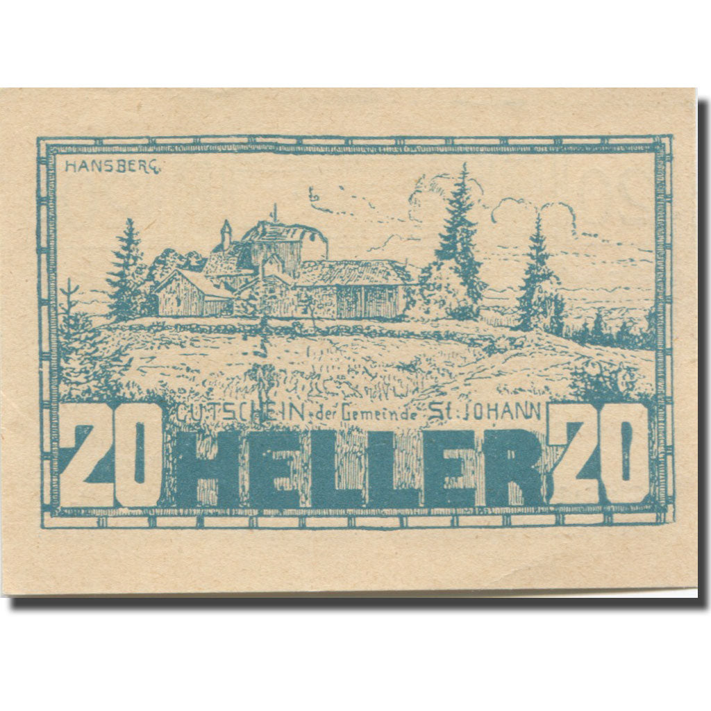 Banknote, Austria, St. Johann Am Wimberg O.Ö. Gemeinde, 20 Heller, Texte 2