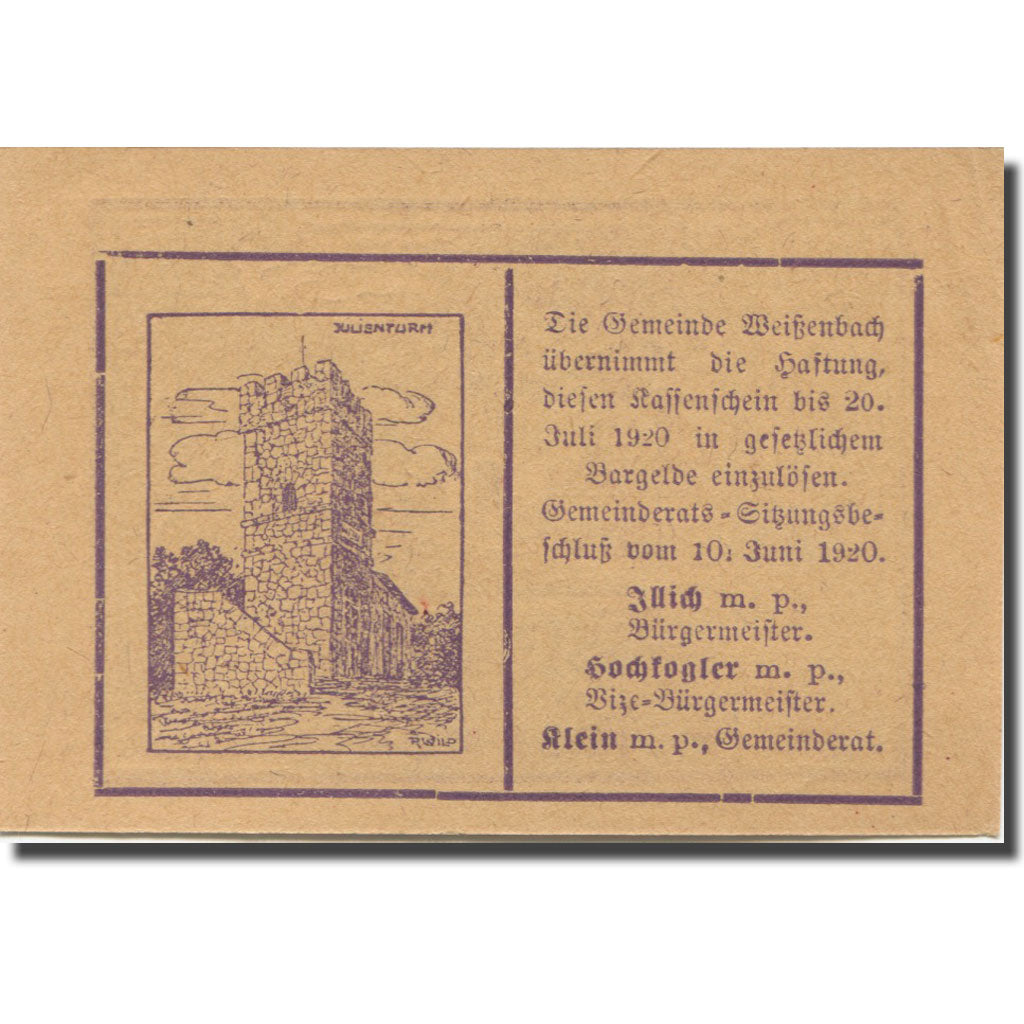 Banknote, Austria, Weissenbach bei Mödling N.Ö. Gemeinde, 10 Heller