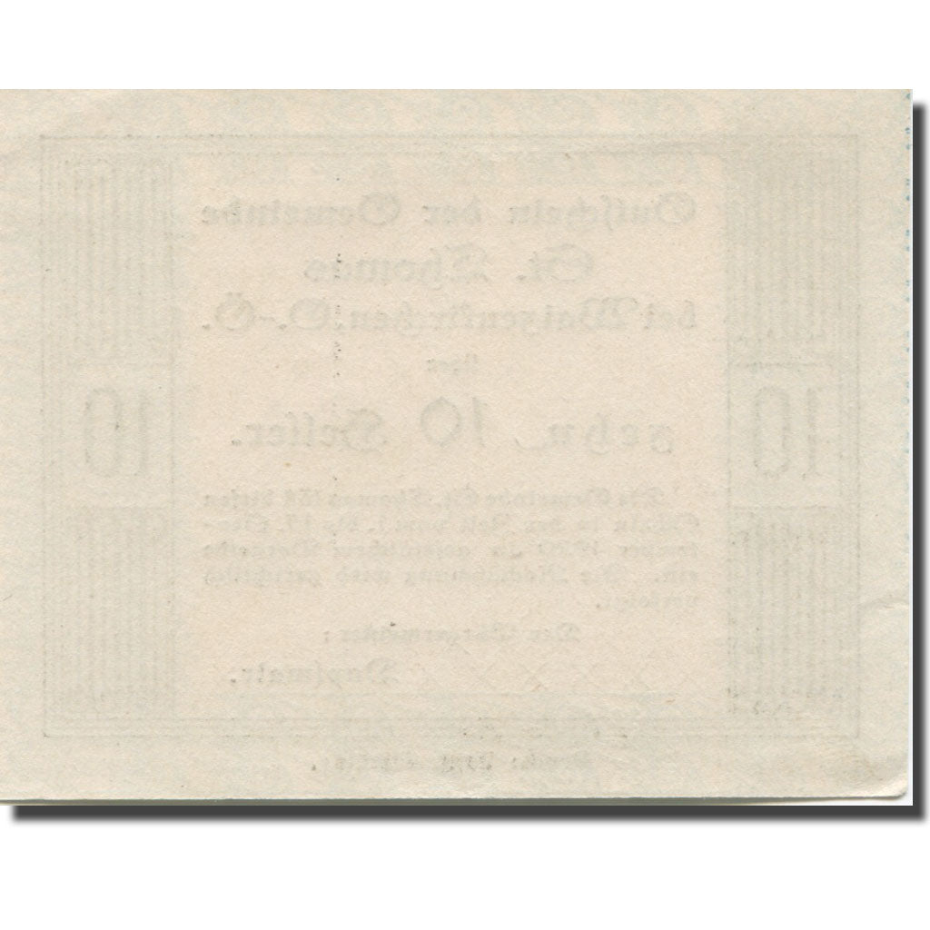 Banknote, Austria, St. Thomas Bei Waizenkirchen, 10 Heller, N.D, 1920