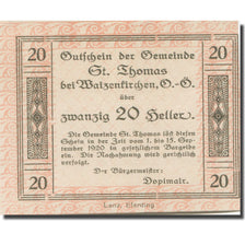 Billete, Austria, St. Thomas Bei Waizenkirchen, 20 Heller, N.D, 1920