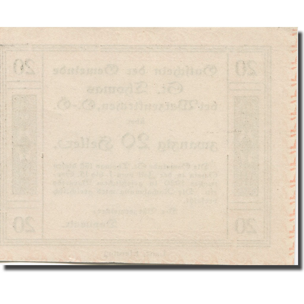 Billete, Austria, St. Thomas Bei Waizenkirchen, 20 Heller, N.D, 1920