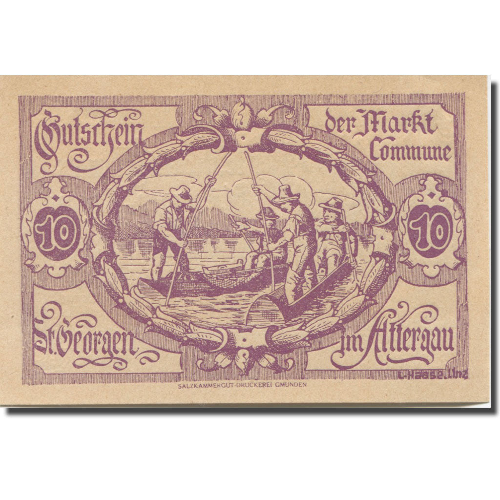 Banknote, Austria, St. Georgen im Attergau O.Ö. Prv.Markt-Commune, 10 Heller