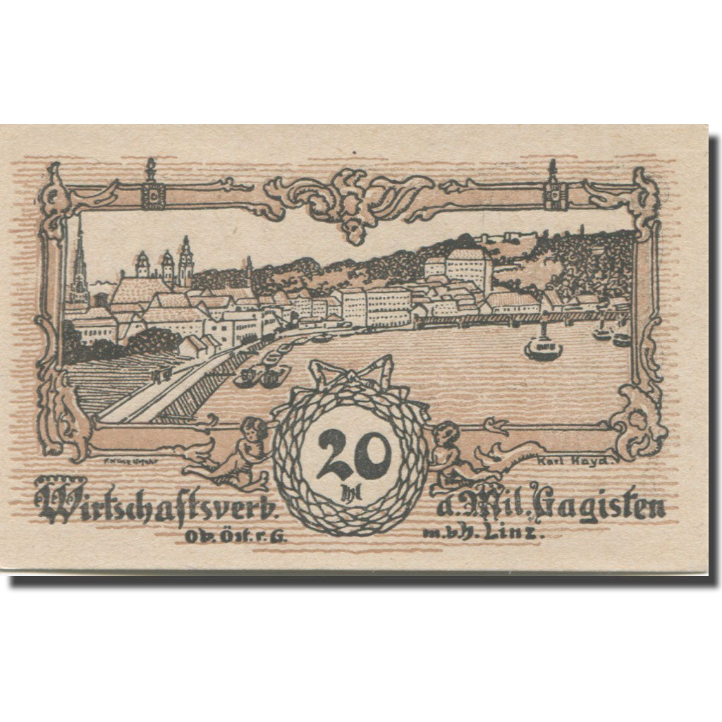 Banknote, Austria, Linz, 20 Heller, texte 1, 1920, 1920-12-01, AU(55-58)