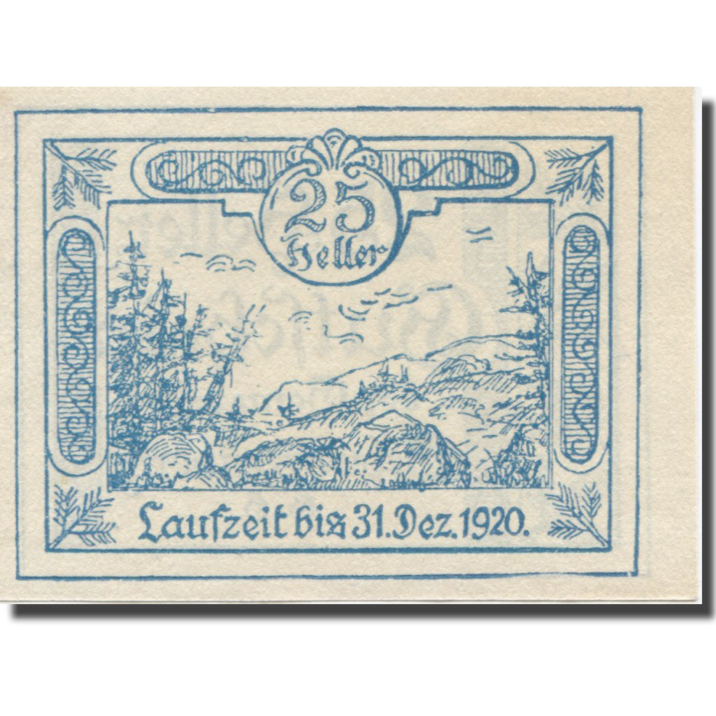 Banconote, Austria, Schwarzenberg, 25 Heller, paysage, 1920, 1920-12-31, SPL-