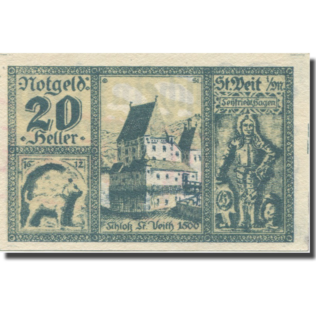 Banknote, Austria, St. Veit im Mühlkreis O.Ö. Gemeinde, 20 Heller, texte 1