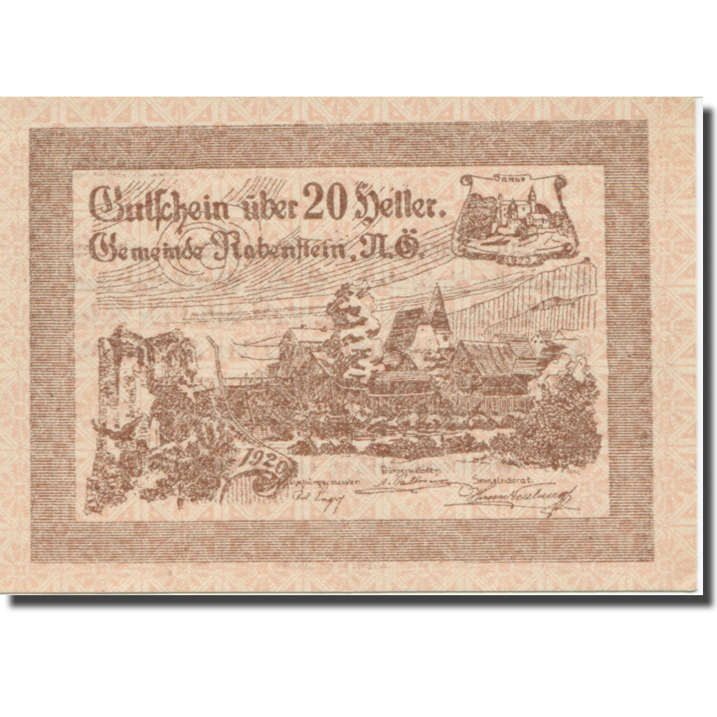 Banknote, Austria, Rabenstein, 20 Heller, Texte, 1920, 1920-11-30, AU(55-58)