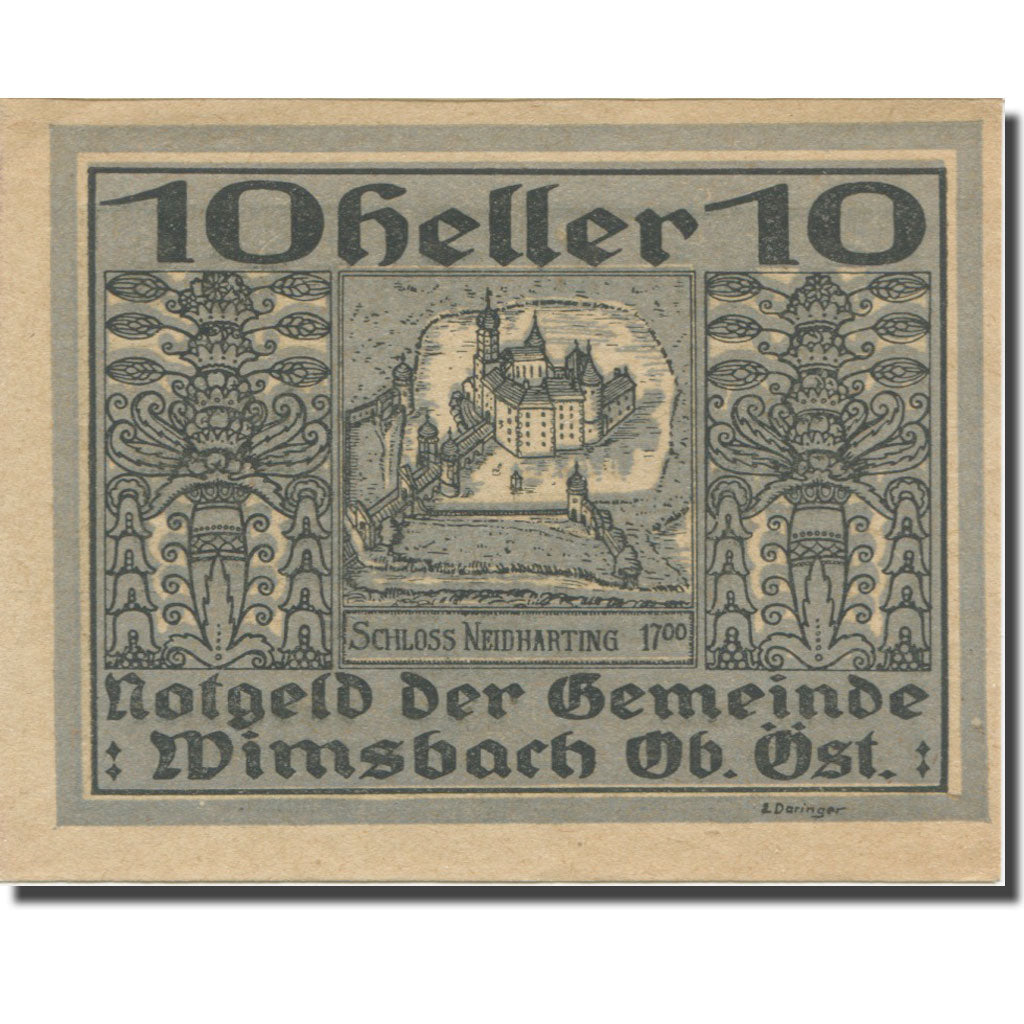 Banconote, Austria, Wimsbach, 10 Heller, Texte, SPL-, Mehl:FS 1240