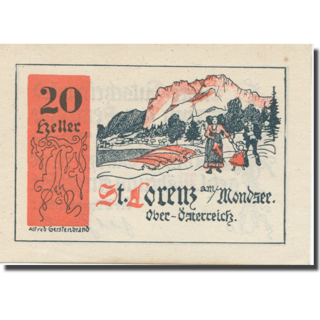Banknote, Austria, St. Lorenz am Mondsee O.Ö. Gemeinde, 20 Heller, texte 1