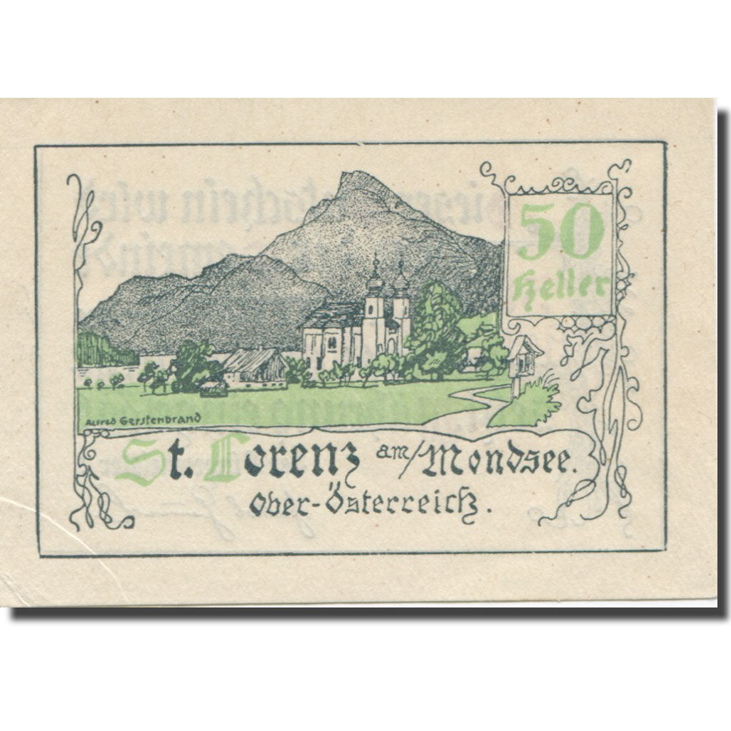 Banknote, Austria, St. Lorenz am Mondsee O.Ö. Gemeinde, 50 Heller, Texte 2