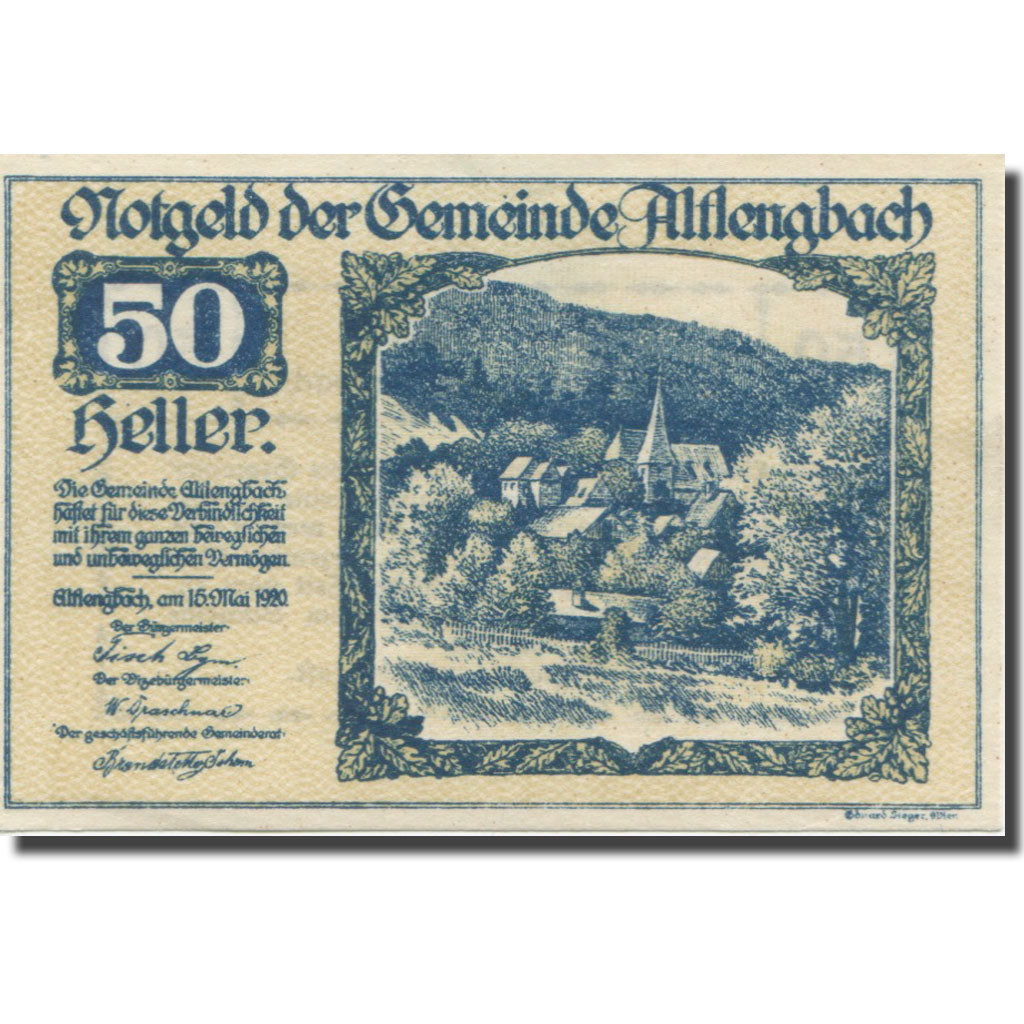 Banknote, Austria, Altlengbach, 50 Heller, Texte 2, 1920, 1920-12-31, AU(55-58)