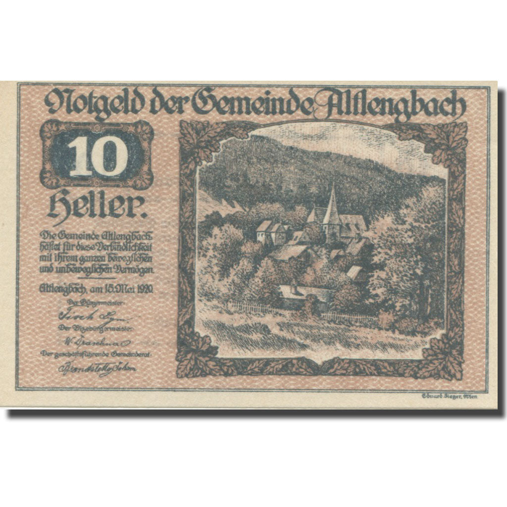 Banconote, Austria, Altlengbach, 10 Heller, Texte 3, 1920, 1920-12-31, SPL-