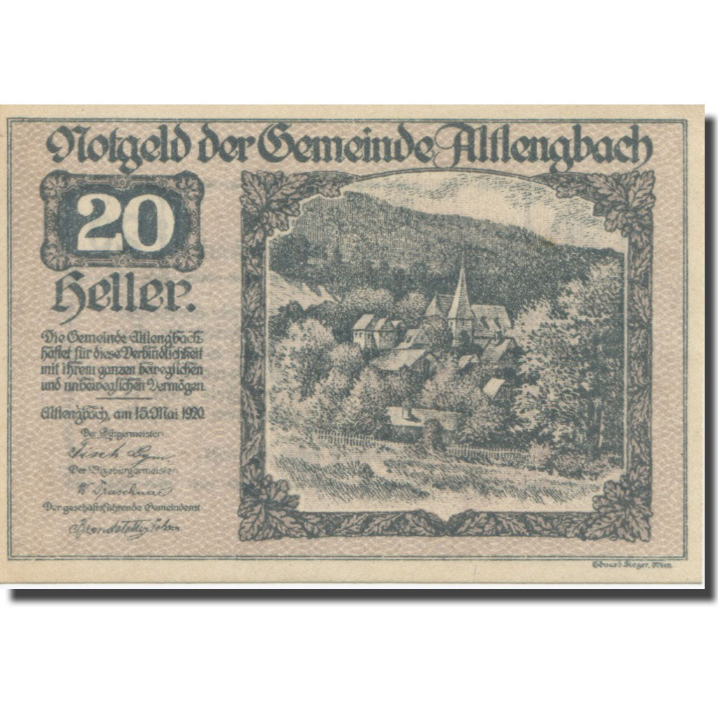 Banknote, Austria, Altlengbach, 20 Heller, Texte 4, 1920, 1920-12-31, AU(55-58)