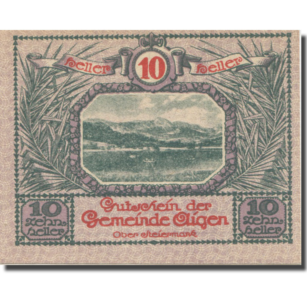 Banknote, Austria, Aigen Stm. Gemeinde, 10 Heller, texte 1, 1920, 1920-07-17