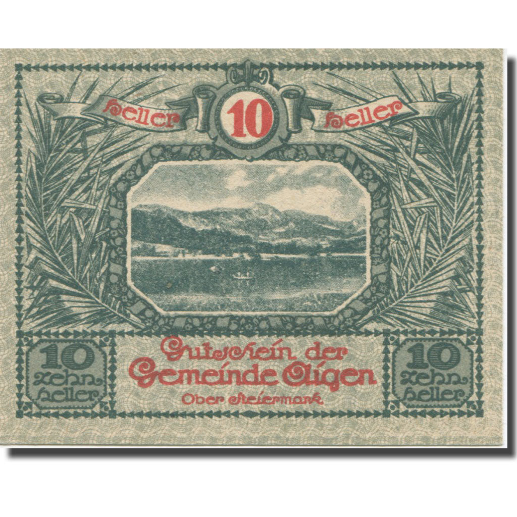 Banconote, Austria, Aigen Stm. Gemeinde, 10 Heller, Texte 7, 1920, 1920-07-17