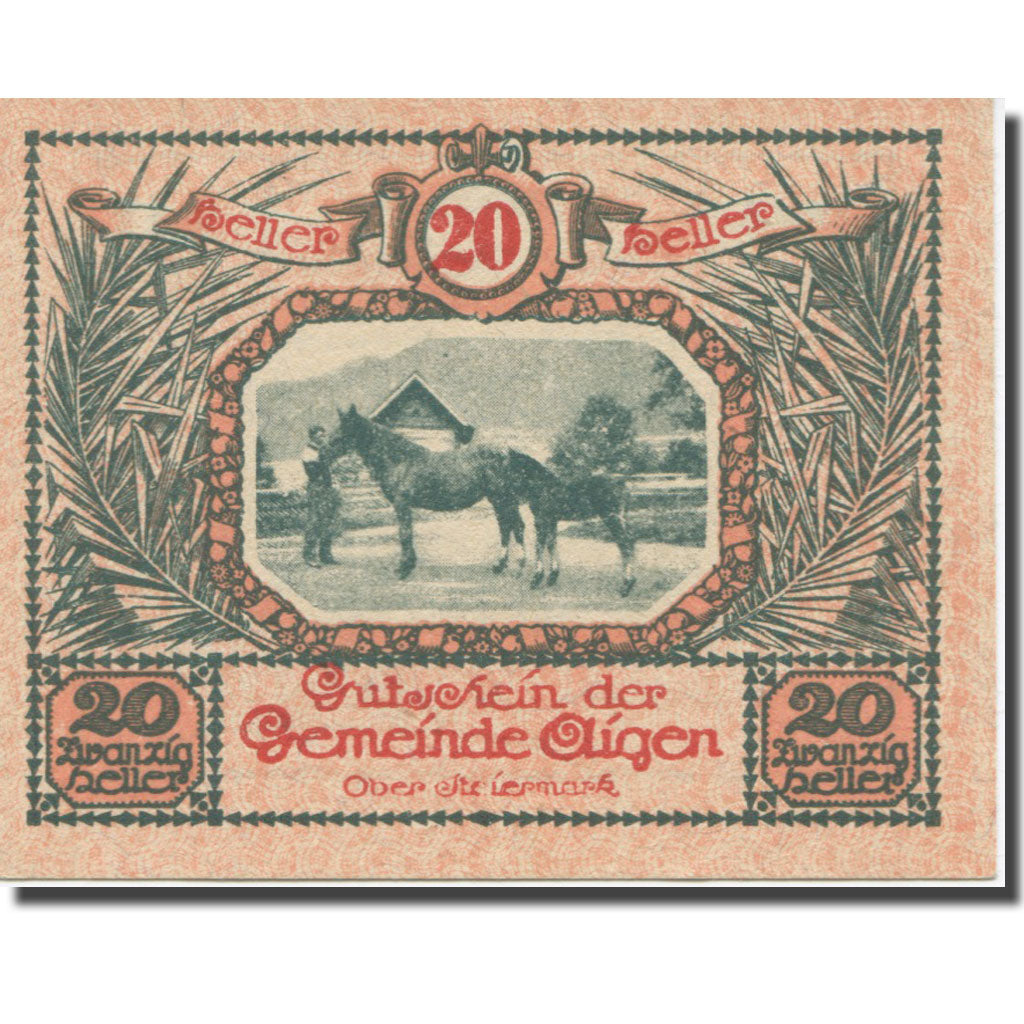 Banconote, Austria, Aigen Stm. Gemeinde, 20 Heller, Texte 3, 1920, 1920-07-17