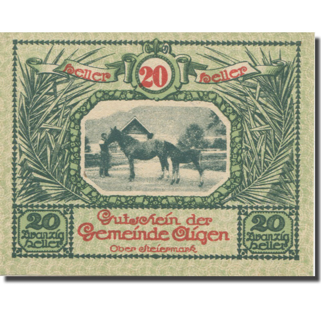 Banknote, Austria, Aigen Stm. Gemeinde, 20 Heller, Texte 4, 1920, 1920-07-17