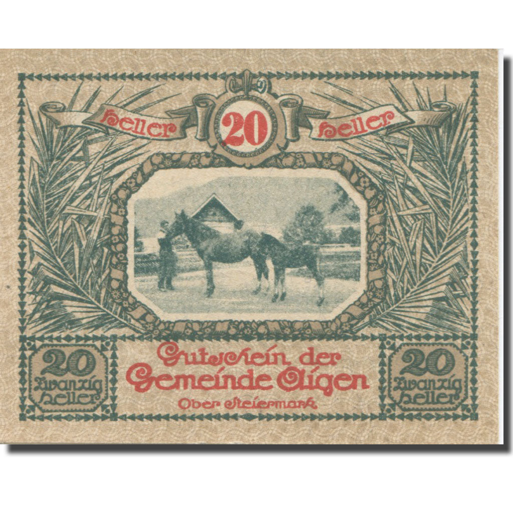 Banknote, Austria, Aigen Stm. Gemeinde, 20 Heller, Texte 6, 1920, 1920-07-17