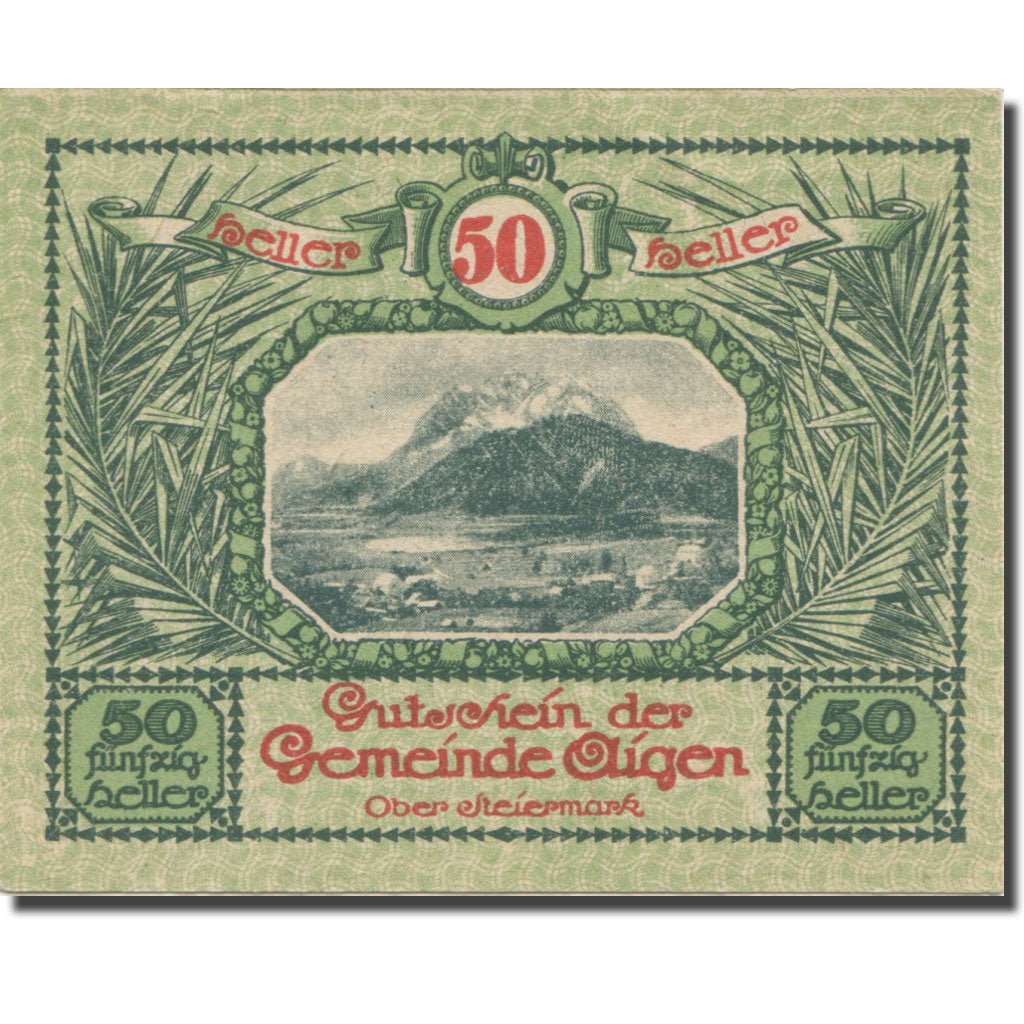 Banknote, Austria, Aigen Stm. Gemeinde, 50 Heller, texte 1, 1920, 1920-07-17