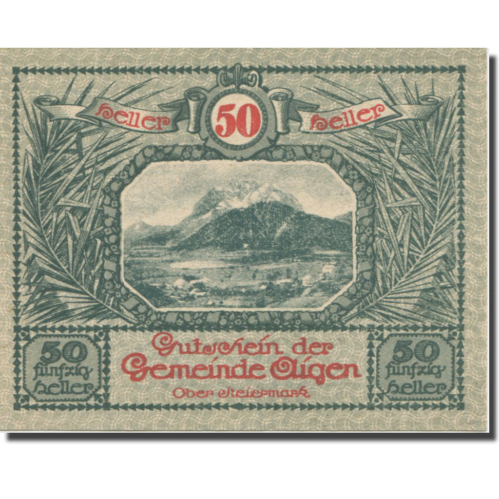 Banconote, Austria, Aigen Stm. Gemeinde, 50 Heller, Texte 2, 1920, 1920-07-17