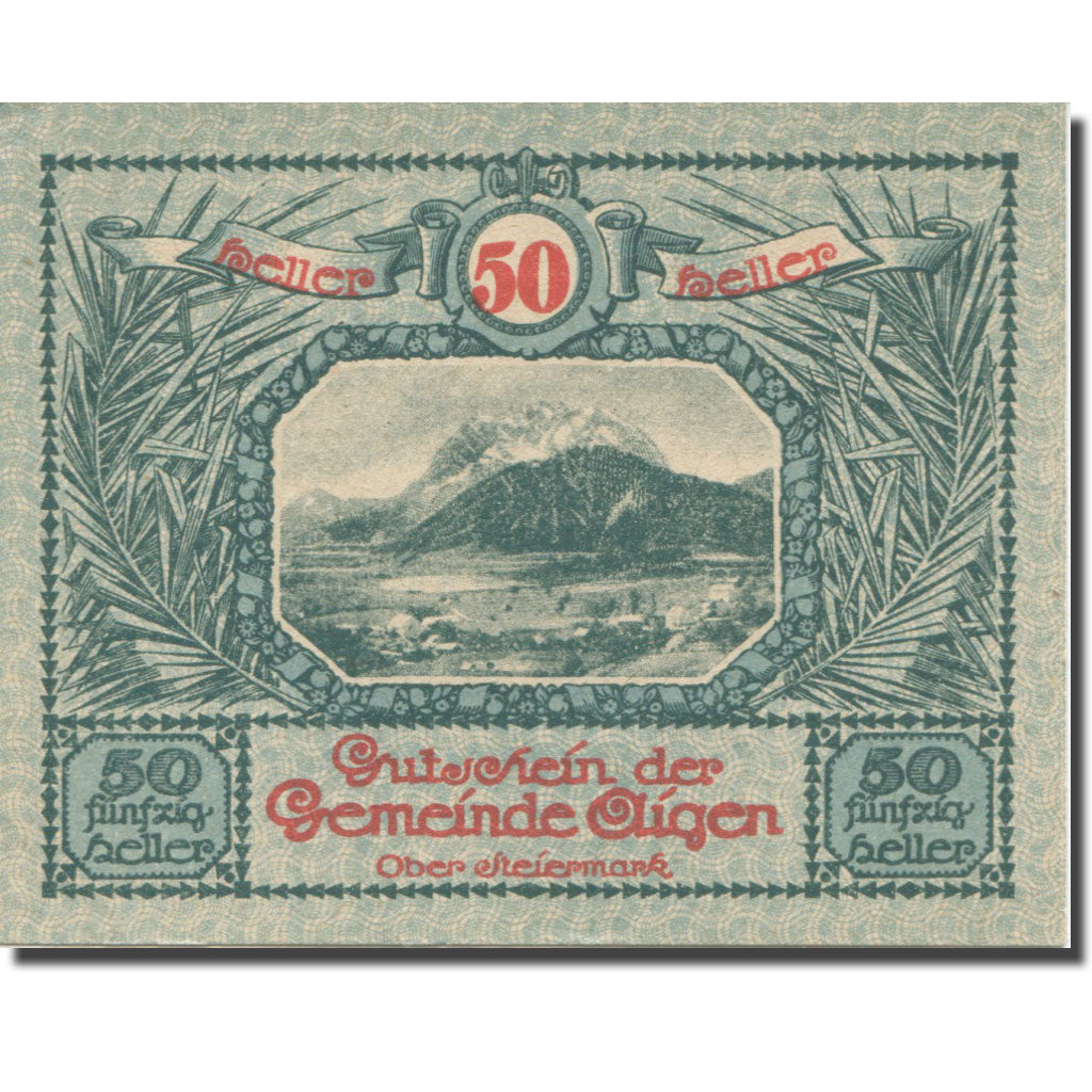 Banconote, Austria, Aigen Stm. Gemeinde, 50 Heller, Texte 3, 1920, 1920-07-17