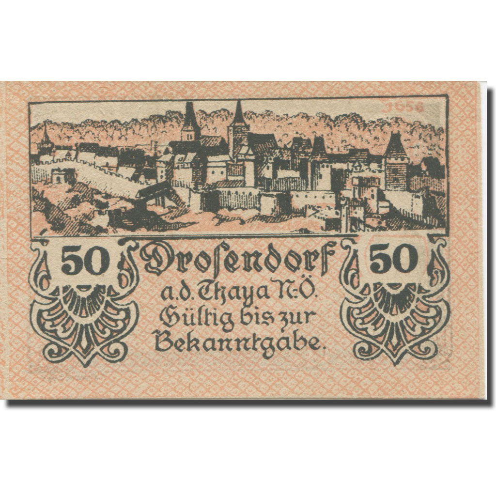 Banknote, Austria, Drosendorf, 50 Heller, village 2, 1920, 1920-04-08