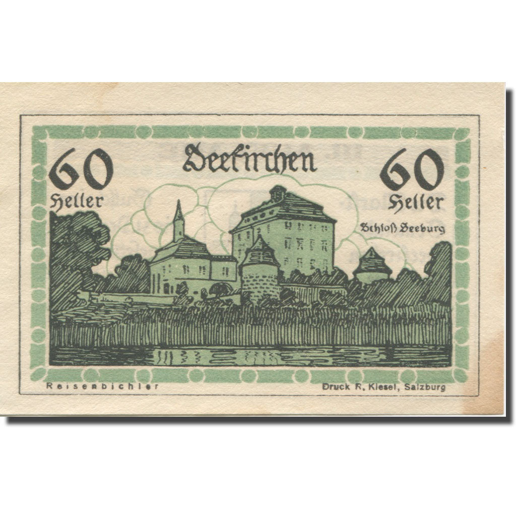 Banknote, Austria, Seekirchen Sbg. Marktgemeinde, 60 Heller, Blason 2, 1920