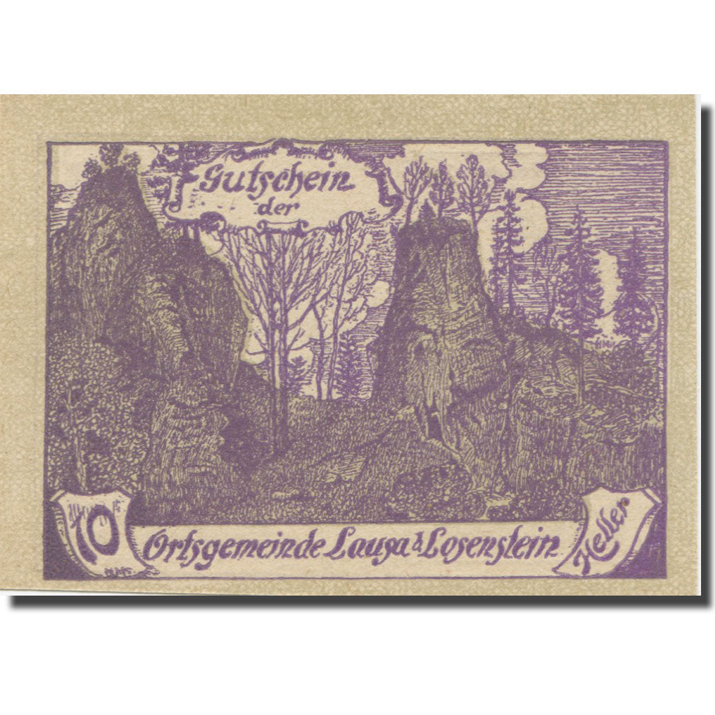 Banknote, Austria, Lausa bei Losenstein O.Ö. Ortsgemeinde, 10 Heller, texte 1