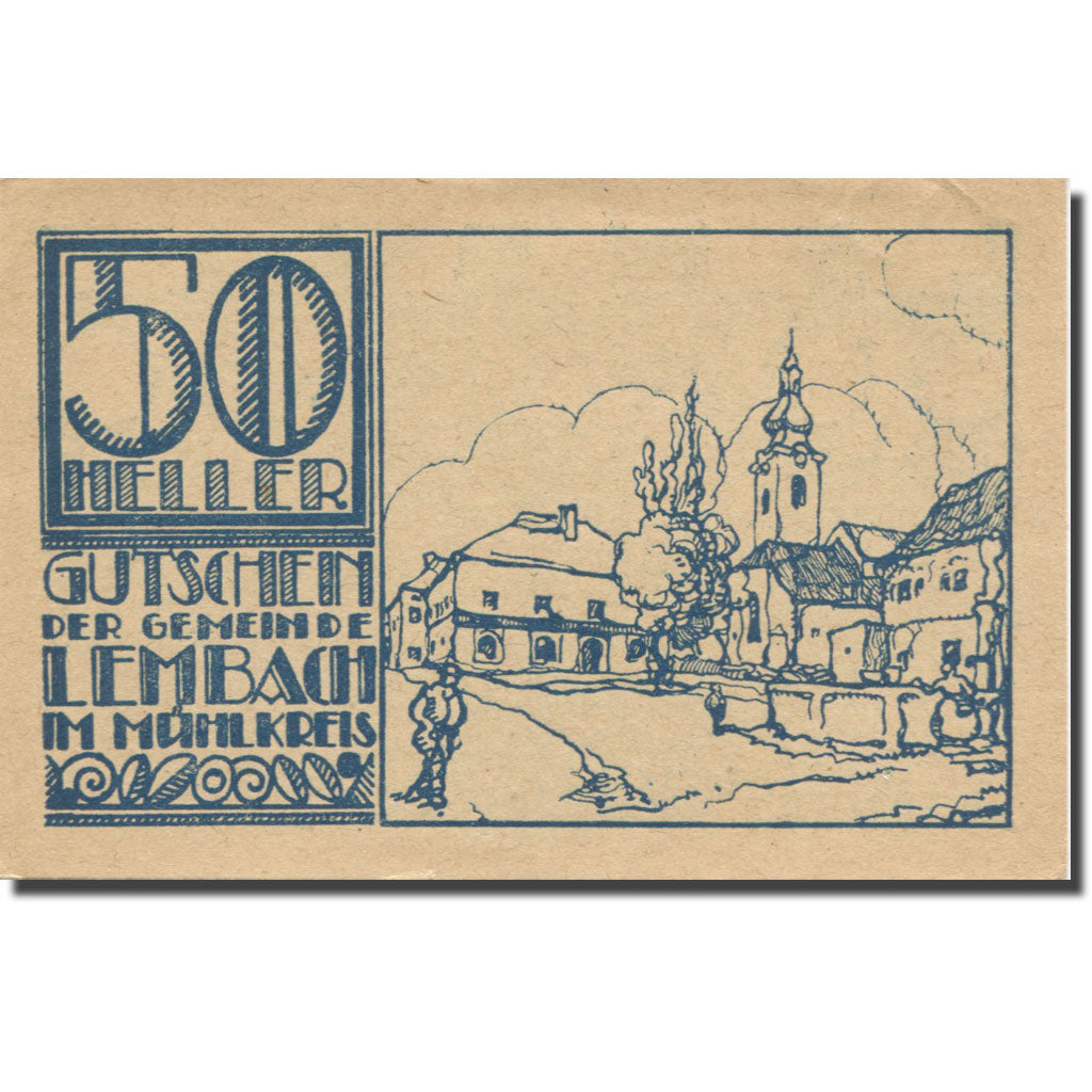 Banknote, Austria, Lembach, 50 Heller, Blason 2, AU(55-58), Mehl:FS 510I