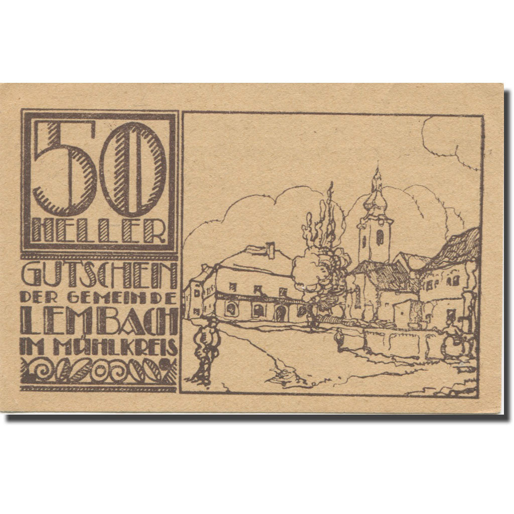 Banknote, Austria, Lembach, 50 Heller, Blason 2, AU(55-58), Mehl:FS 510I