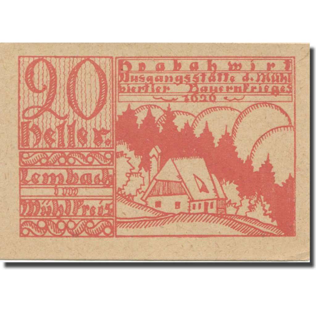 Banknote, Austria, Lembach, 20 Heller, Blason 1, AU(55-58), Mehl:FS 510I