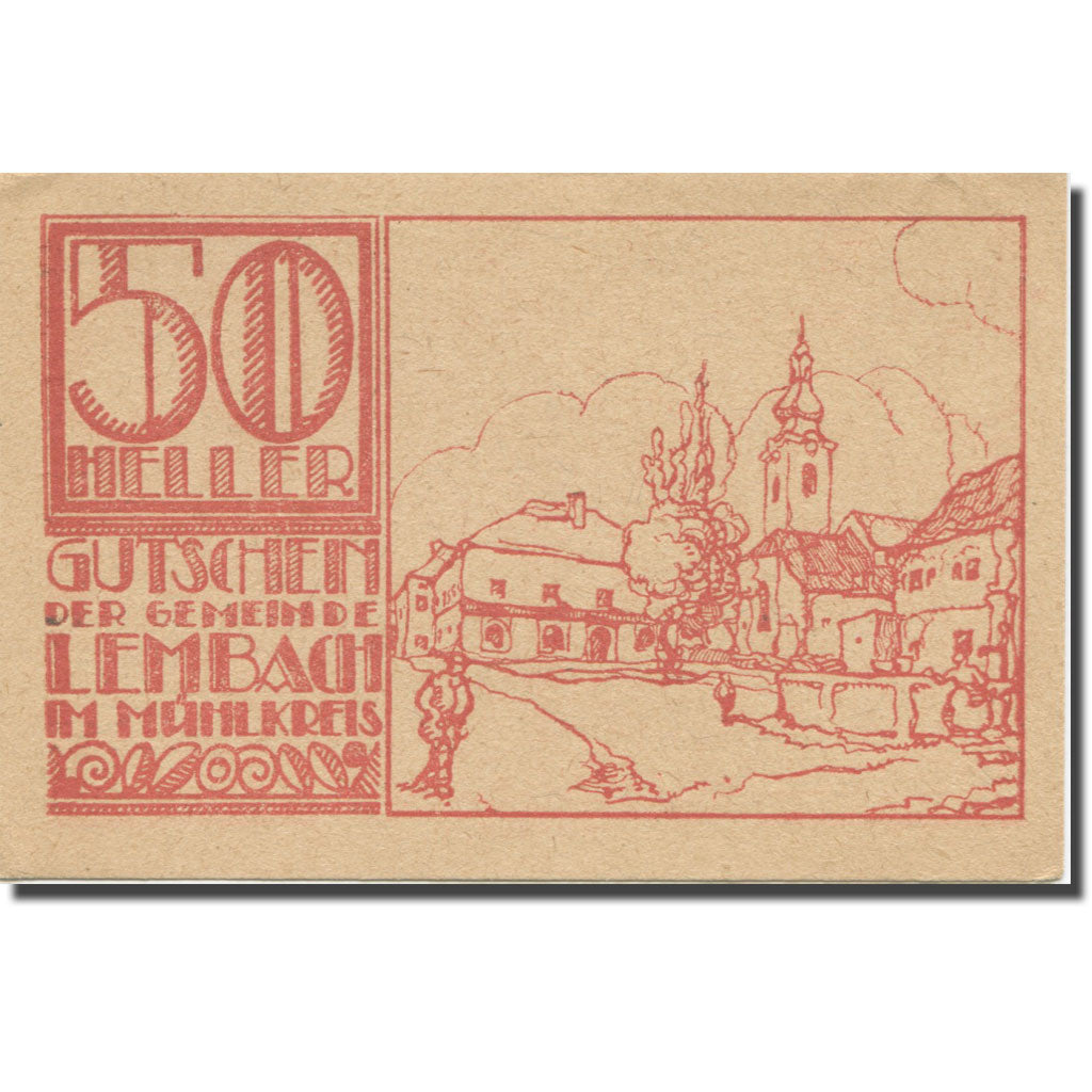 Banknote, Austria, Lembach, 50 Heller, Blason 2, AU(55-58), Mehl:FS 510I