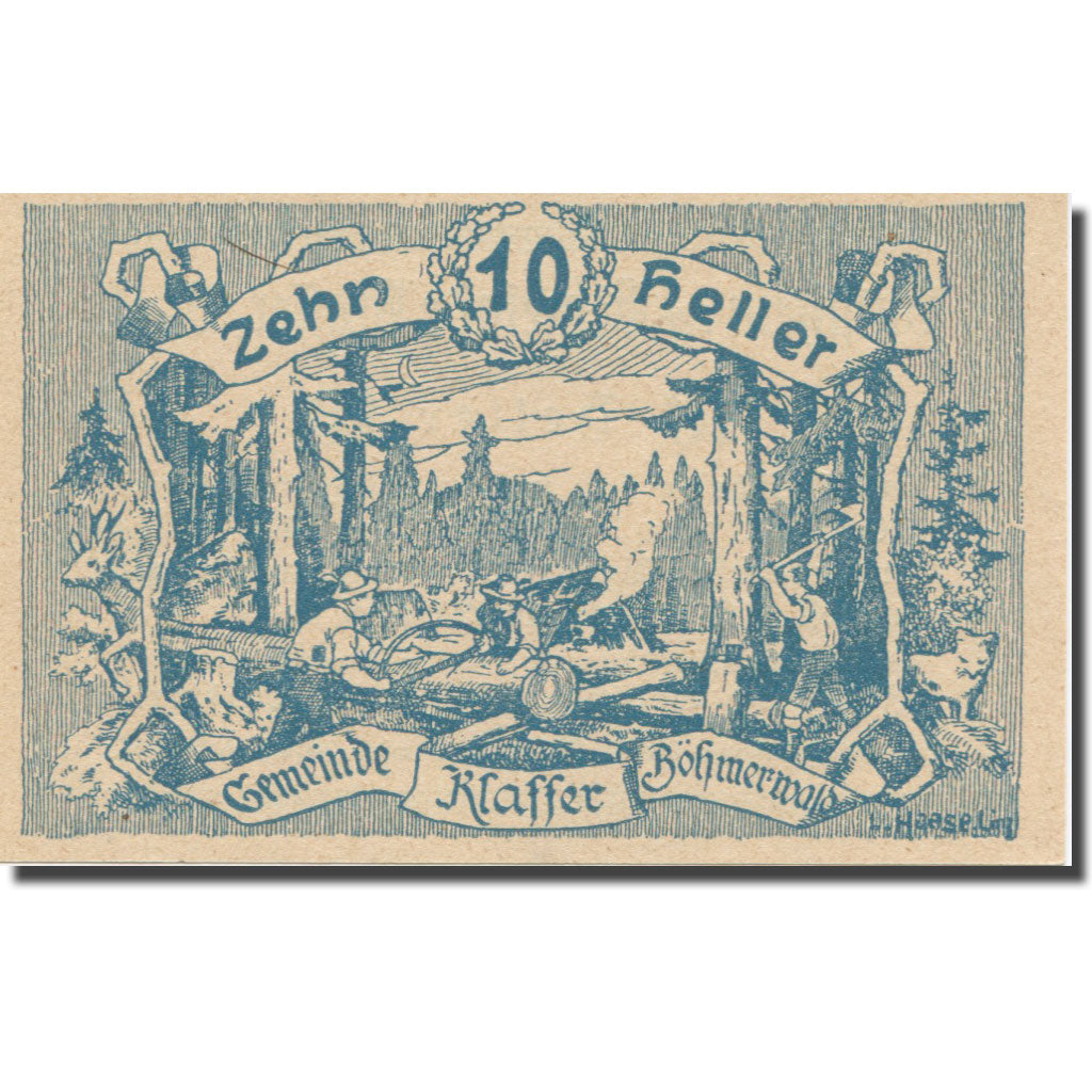 Banknote, Austria, Klaffer, 10 Heller, Texte, 1921, 1921-03-31, AU(55-58)