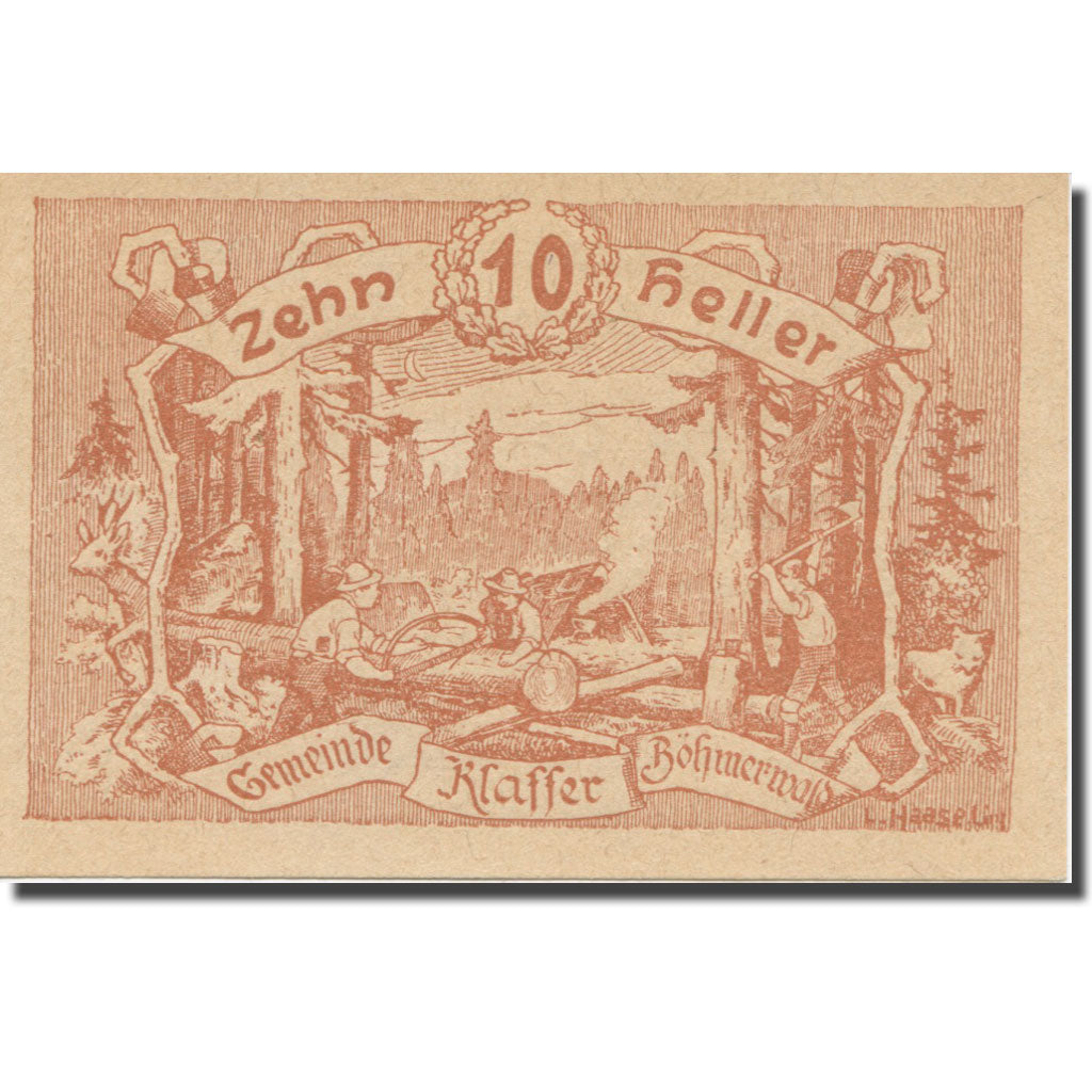 Banknote, Austria, Klaffer, 10 Heller, texte 1, 1921, 1921-03-31, AU(55-58)
