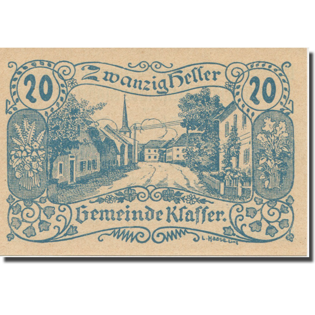 Banknote, Austria, Klaffer, 20 Heller, Texte 2, 1921, 1921-03-31, AU(55-58)